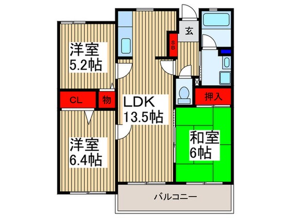 タ－トルクレインふじみ野Ⅱの物件間取画像